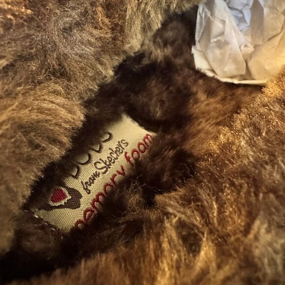 Women's BOBS by Skechers Camo Faux Fur Slip-On Slippers - Picture 2 of 10